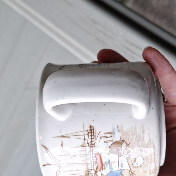 Vintage Otagiri Japan Coastal Beach Fisherman Scene Mug Boats Seagulls - Picture 2 of 7